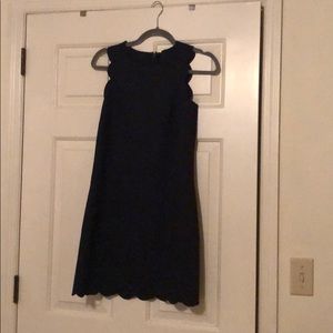 J Crew Scalloped Dress - Navy